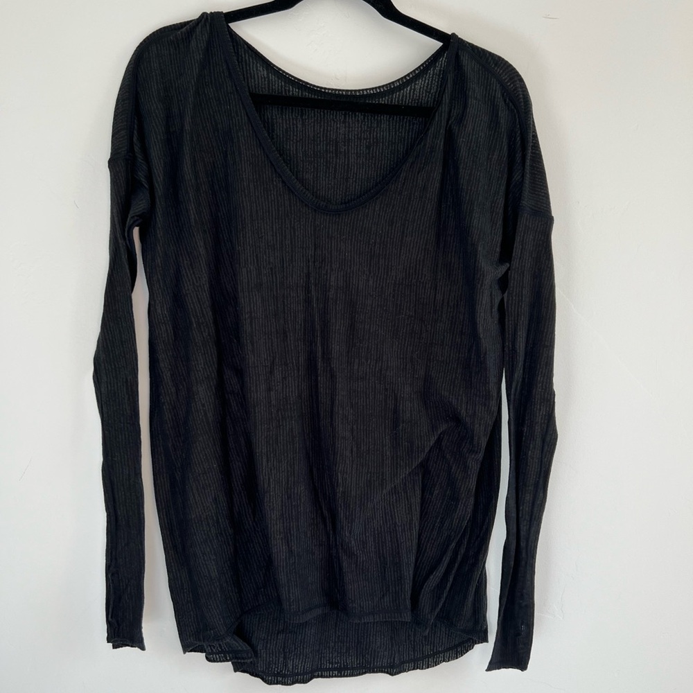 Black Vertical Stripe Lightweight Long Sleeve